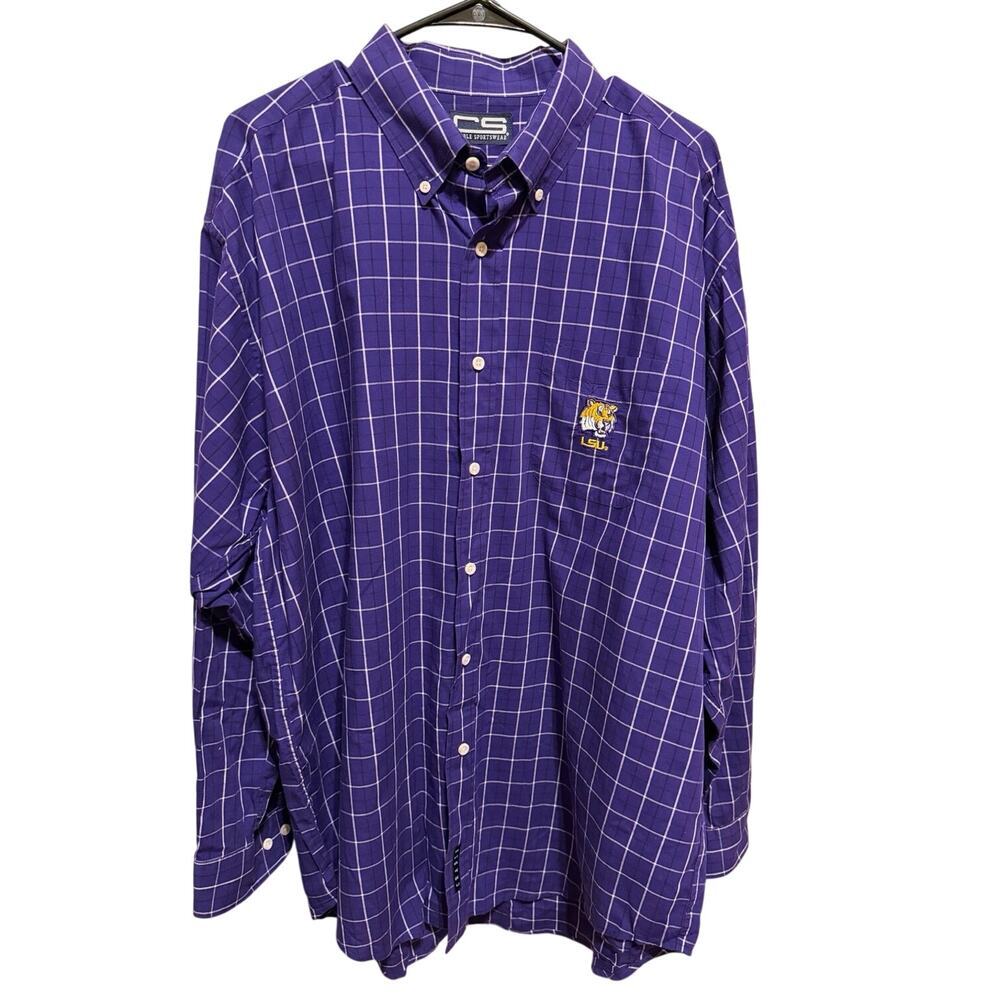 LSU Tigers Crable Sportswear Button Down Long Sleeve Men’s Shirt Sz XL